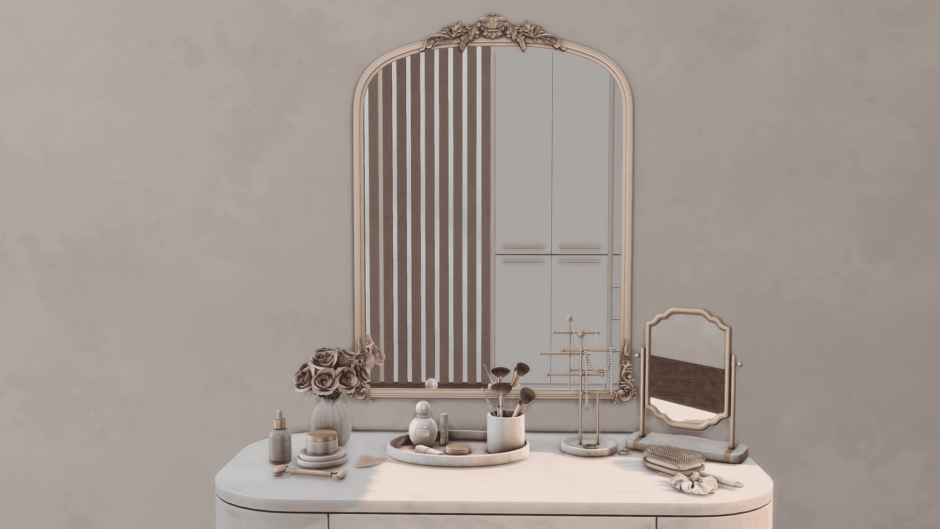 Галерея мода Туалетный столик Pearl Vanity Clutter #3